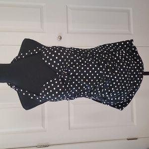 Stylish Polka Dot Halter One Piece Size L